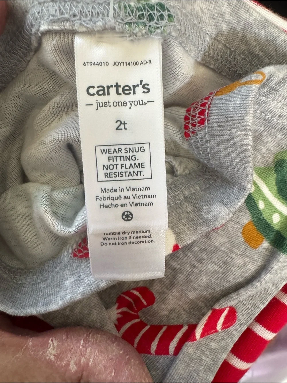 Carter's Kids' Red Stripe Santa Pajama Set 2T